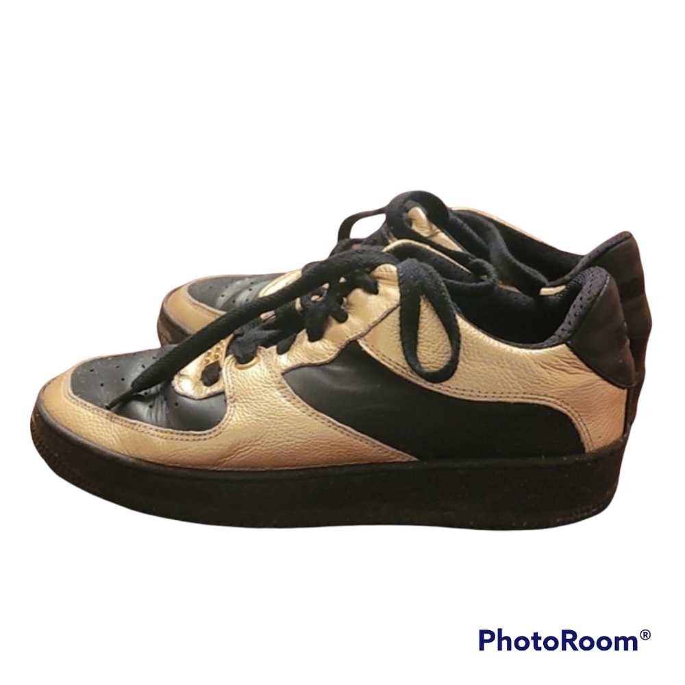 Red Valentino Glam Slam Gold and Black Sneakers
